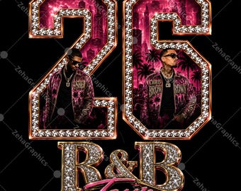Chris Brown Usher Raymond R&B TOUR 1 Plik PNG, projekt do pobrania cyfrowego.