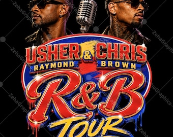 Chris Brown Usher Raymond R&B TOUR 1 Plik PNG, projekt do pobrania cyfrowego.