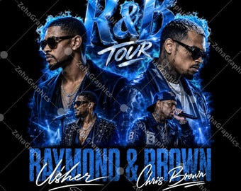 Chris Brown Usher Raymond R&B TOUR 1 PNG File, Design Digital Download.