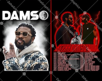 Damso 2 png Datei, Beyah Tour 2026 Digitaler Download (PNG).