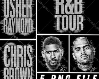 Pakiet trasy koncertowej Ushera Raymonda i Chrisa Browna R&B 5, projekt PNG (pobranie cyfrowe).