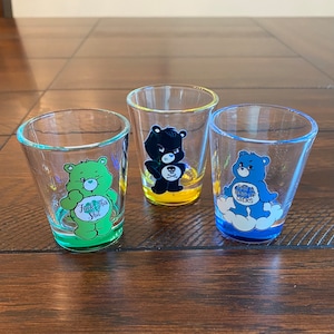 6pcs Swear Bears Print Shot Glasses, Funny Cute Bears Glass Cups