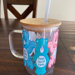 Swear Bears Glass Coffee Mug Adult Bear  Gift