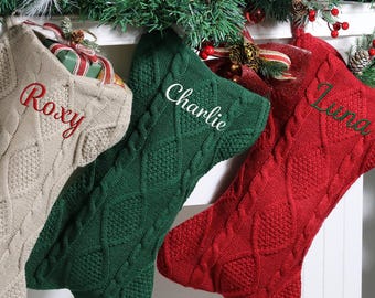 Meias de Natal, Meia de Natal personalizada bordada para cachorro, Meia de Natal para animais de estimação 2026, Meia em formato de osso com nome, Meias de tricô, Presente de Natal