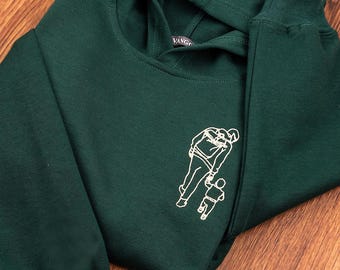 Custom Embroidered Portrait Sketch Hoodie, Personalized Picture Outline Embroidered Sweatshirts, Mothers Day Gift, Father's Day Gift for Dad