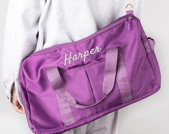 Custom Gym Bag, Embroidered Duffle Bag, Personalized Weekender Bag