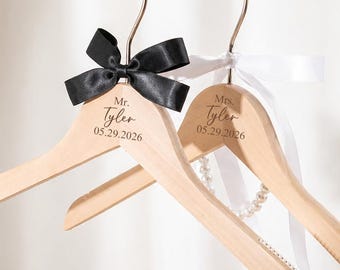 Custom Wedding Hanger, Bridal Hanger, Wedding Dress Hanger, Grooms Suit Hanger, Mr. Mrs. Hanger, Personalized Name Date