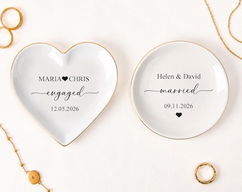 Custom Ring Dish, Personalized Jewelry Tray, Trinket Dish, Wedding Gift for Couple, Bridal Shower Gift, Engagement Gift