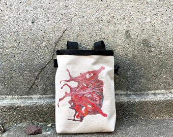 abstract, marbled, chalk bag, rock climbing chalkbag, chalkbags, handpainted, painted, chalkbag, rock climbing, chalk bag,