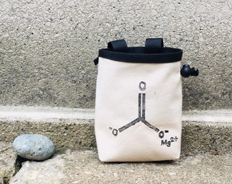 chemistry, molecular formula, chalk bag, rock climbing chalk bag, chalkbag, climbers, climbing gifts, rock climbers, canvas chalkbag,