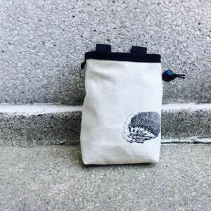 hedgehog, chalk bag, rock climbing chalk bag, chalkbag, climbers, climbing gifts, rock climbers, canvas chalkbag,