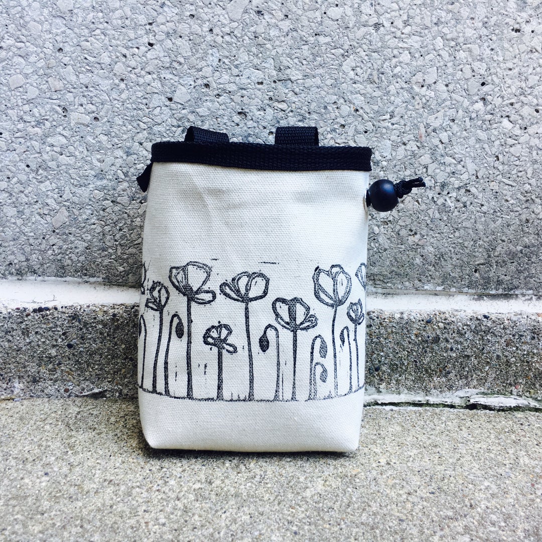 Chalkbag, Chalk Bag, Rock Climbing Chalkbag, Chalkbags, Linoprint
