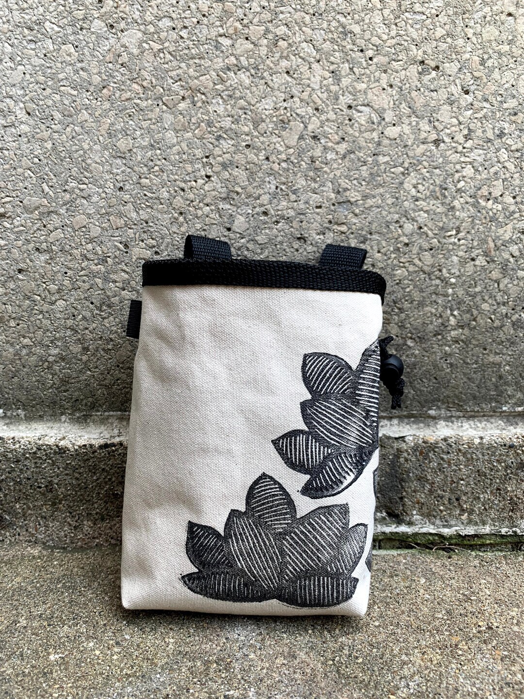 Chalkbag, Chalk Bag, Rock Climbing Chalkbag, Chalkbags, Linoprint