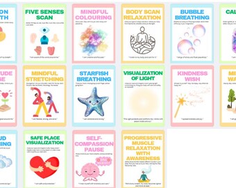 16 Mindfulness Posters for Kids & Teens | Digital Download | Classroom Therapy Counselling Tools | Calm Corner Printable Wall Art