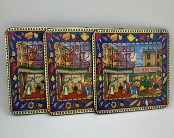 Posavasos con respaldo de corcho de Pike Place del Mercado Público de Agricultores de Seattle