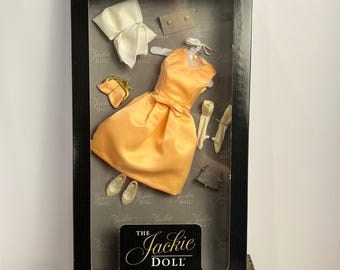 Franklin Mint The Jackie Doll Accessories Apricot Satin Dress Outfit NIB