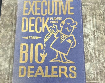 Baraja de cartas vintage Arrco Executive para grandes crupieres, tamaño jumbo, 5x7 pulgadas, década de 1960, EE. UU.