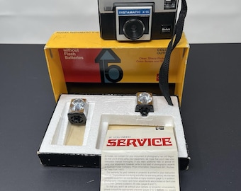 Cámara de película Kodak Instamatic X-15F vintage en caja original - SIN PROBAR