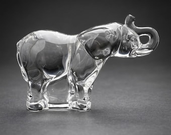 Villeroy & Boch Crystal Elephant Figurine Clear Glass Paperweight Trunk Up