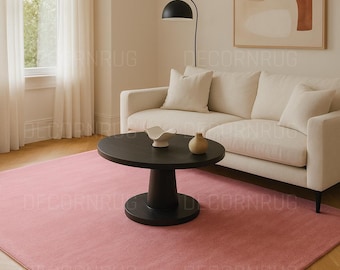 Solid Pink Plush Rug | Modern Minimalist Home Decor