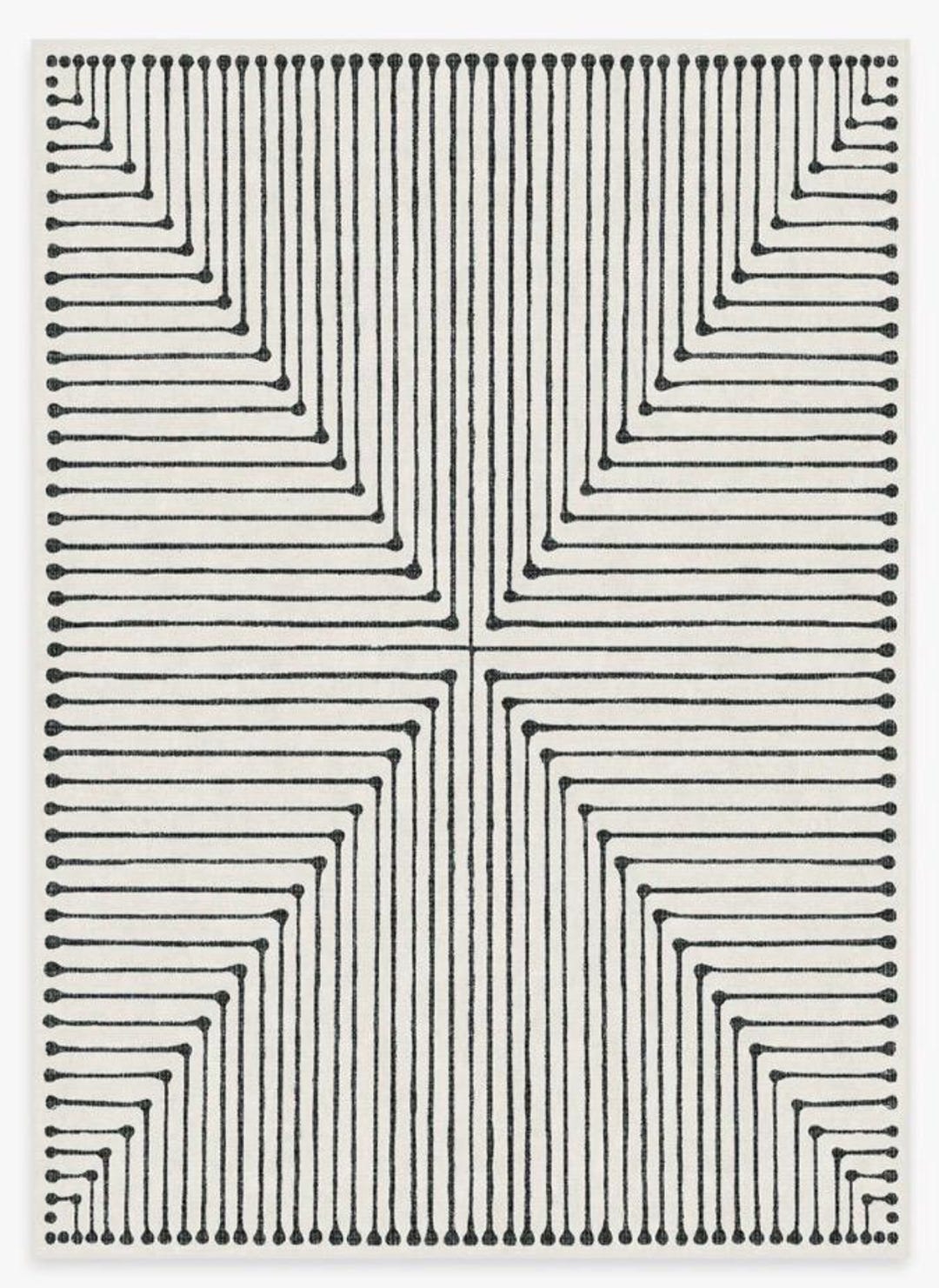 Hand Tufted Wool Rug: Labyrinth Lines, Ivory - Etsy