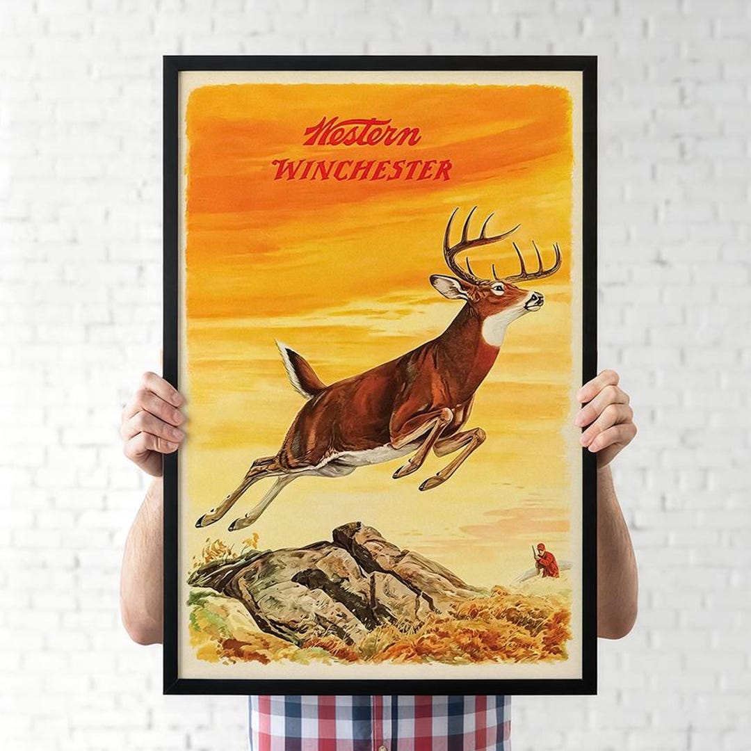 1950s Deer Hunting Retro Poster Wall Art Prints Retro Home Decor Film ...