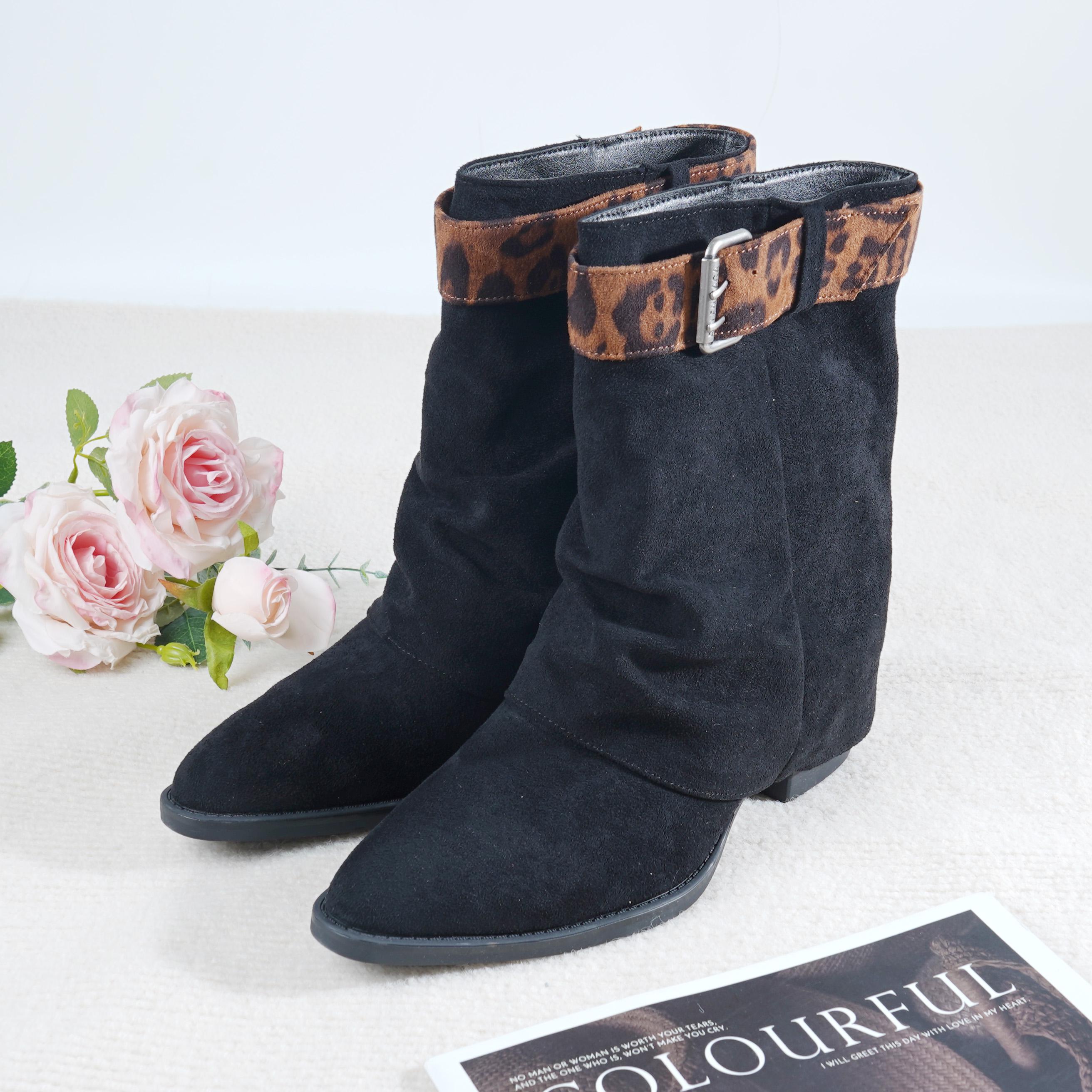 blue dress for baby girl TEASE Black Suede Ruched Pointed Toe Ankle Boot