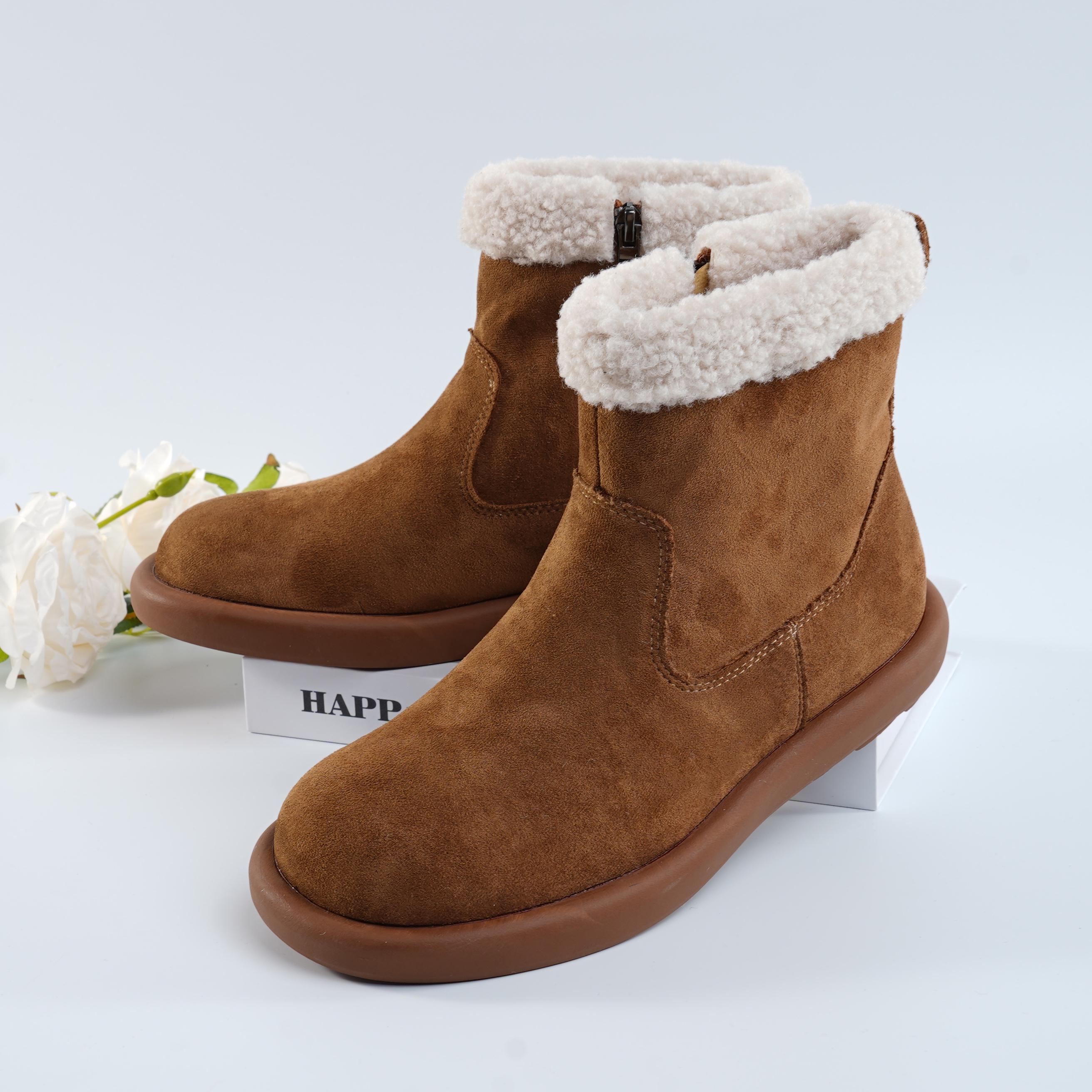 Women's Winter Snow Boots - Suede, Sheepskin Fur Lined, Mid-Calf, Warm & Cozy Sizes 5-12