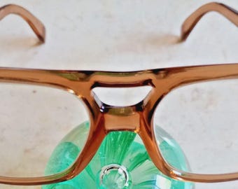 vintage brown bouton ul class z87 ppe safety glasses 5 3/4