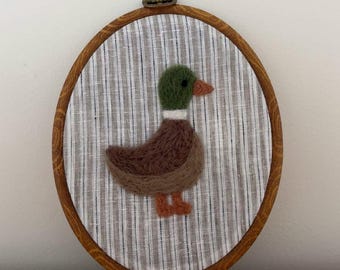 Filzente Stockenten Ente Wandbild: Handgemachte Kinderzimmer Dekoration, Erbstück Andenken, Baby Geschenk, Personalisiert