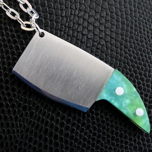 Butcher&#39;s Cleaver Necklace or Lapel Pin - Ground Style (small-size)