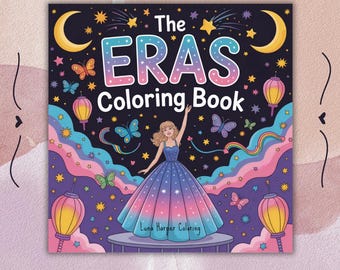 Libro para colorear para fans de las eras / Inspirado en las eras musicales más icónicas / PDF imprimible para Swifties