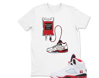 Shirt To Match Jordan 5 Fire Red, Sneaker Graphic Tee, Best Gift, Birthday, Sneaker Match, Mens Shirt, AJ5s