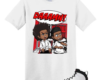 9 Space White Black True Red OG T Shirt Match DAAAMN!, Jordan 9 Space Jam  Match Tee