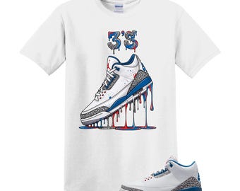 Jordan 3 True Blue Sneaker Match Shirt, Cement Grey Varsity Red Royal, OG 2026 T Shirt Match