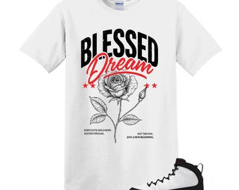 9 Space White Black True Red OG T Shirt Match  Blessed Dream, Jordan 9 Space Jam  Match Tee