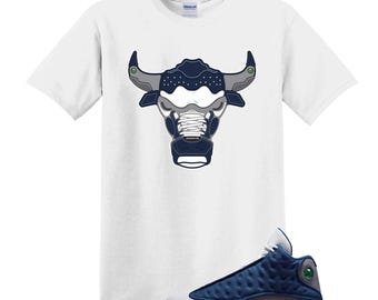 Bull Jordan 13 Retro Flint Matching Sneaker Tee Shirt, 13 Flint Grey Navy White T Shirt Match, OG 2026 T Shirt Match