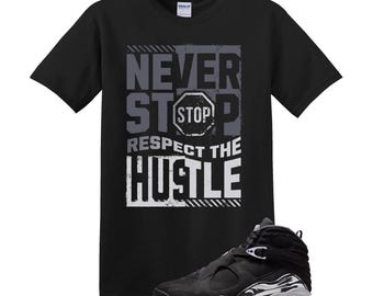 Never Stop Jordan 8 Chrome Matching Sneaker Tee Shirt Black, Unisex Shirt Match Sneaker, Match Outfit Gift