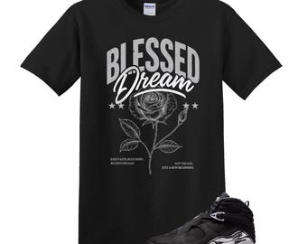 BLESSED Jordan 8 Chrome Matching Sneaker Tee Shirt Black, Unisex Shirt Match Sneaker, Match Outfit Gift