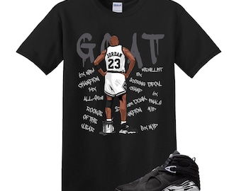 GOAT Jordan 8 Chrome Matching Sneaker Tee Shirt Black, Unisex Shirt Match Sneaker, Match Outfit Gift