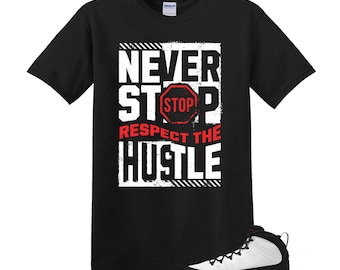 9 Space White Black True Red OG T Shirt Match Never Stop, Jordan 9 Space Jam  Match Tee