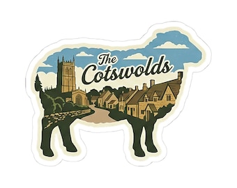 Cotswolds Sheep Landscape Sticker | Kiss-Cut Sticker