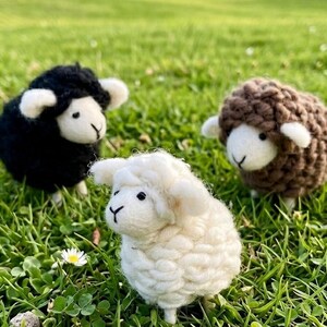 Handmade Needle Felted Sheep Christmas Ornament, Wool Felt Lamb Holiday Tree Hanging Decor