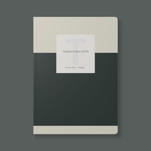 Aangepaste naam dagboek minimalistisch gepersonaliseerd monogram softcover dagboek initialen notitieboek dagboek