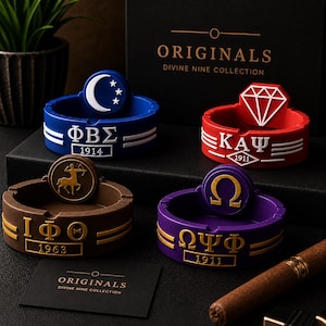 Divine Nine Ashtray Collection | Fraternity Cigar Ashtray | Kappas, Omegas, Sigmas, and Iotas | Greek Life Decor | 3D Printed