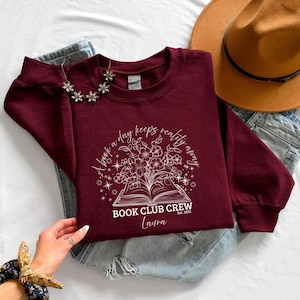 Book Club Crew Sweatshirt, Bücherclub Shirt personalisiert, Bookish Sweater, Buchliebhaber Geschenk, Fantasy Book Merch, Fantasy Book Lover