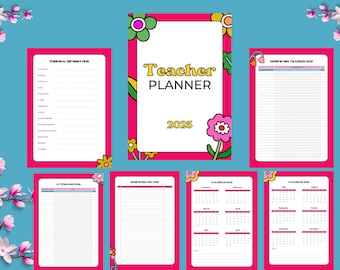 Teacher Planner Printable, Teacher Binder, academic planner, assignment tracker, homeschool planner, college planner, Lesson Planner