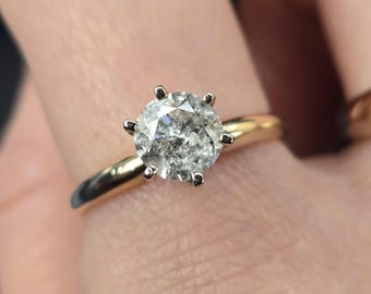 Natural Diamond Solitaire Ring 14kt