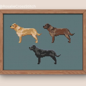 ラブラドール クロスステッチ 刺繍パターン - 即時 PDF ダウンロード。