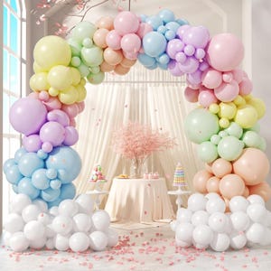 Pastel Rainbow Balloon Garland Kit, DIY Colorful Arch Kit, Pastel Theme Birthday, Easter, Wedding Bridal Shower, Baby Shower School Children